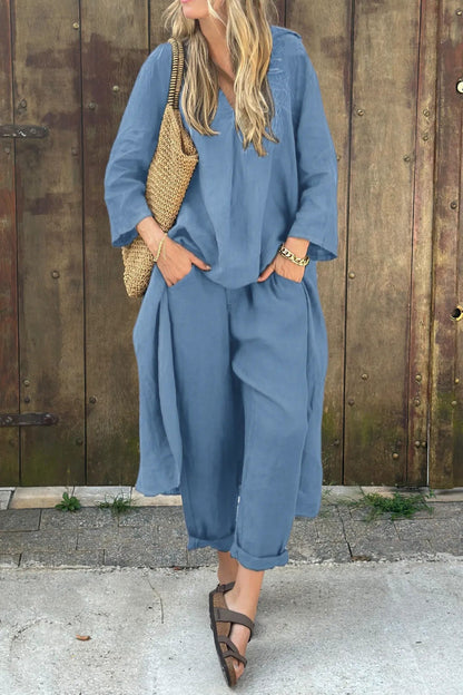 Ensemble Tunique & Pantalon Femme – Élégance Décontractée d'Été