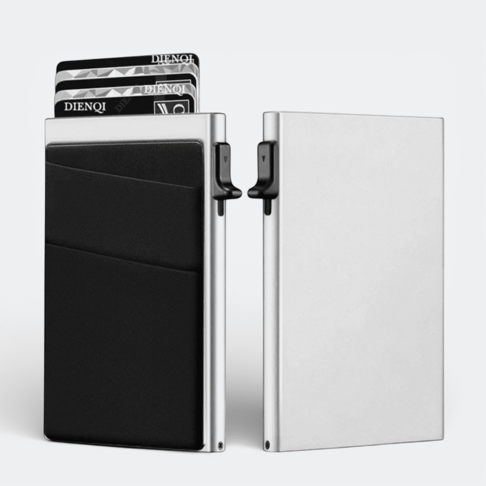 Etui Protège Carte Bancaire Gris Argenté - | AïtaVia