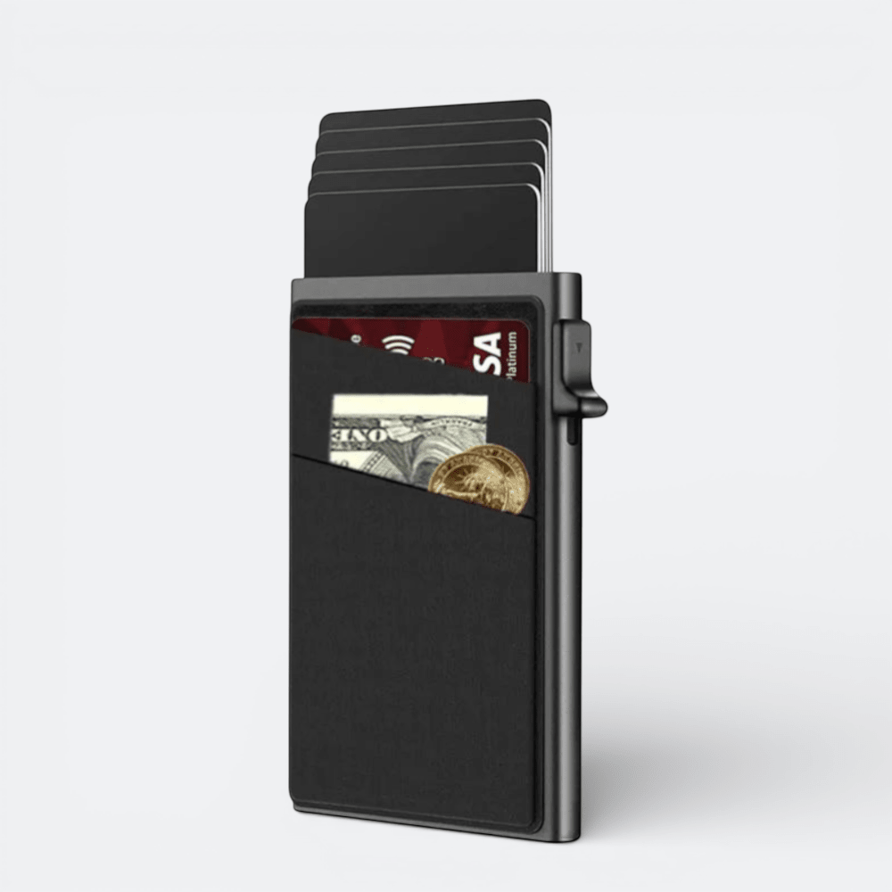 Etui Protège Carte Bancaire Noir Charbon - | AïtaVia