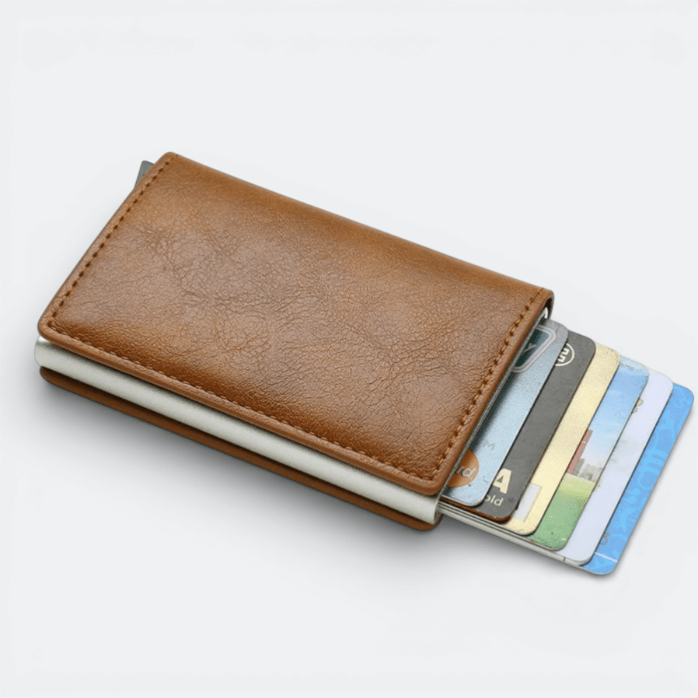 Etui Protège Carte Bancaire Sans Contact Brun Cuivré - | AïtaVia