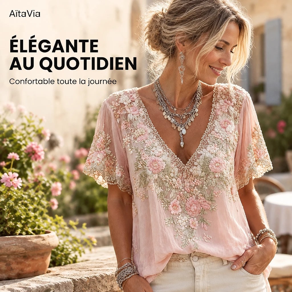 Florène – Blouse Femme Brodée