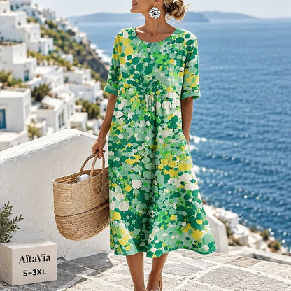 Florène – Robe Midi Femme Estivale