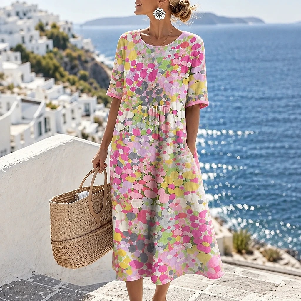 Florène – Robe Midi Femme Estivale