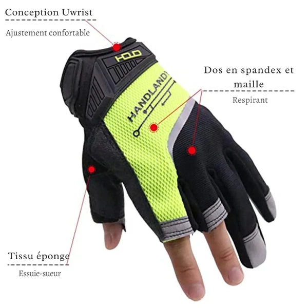 Gants de Travail Demi-Doigt Homme – Confort et Dextérité Accrus