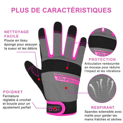 Gants de Travail pour Femmes – Flexibles et Compatibles Écran Tactile