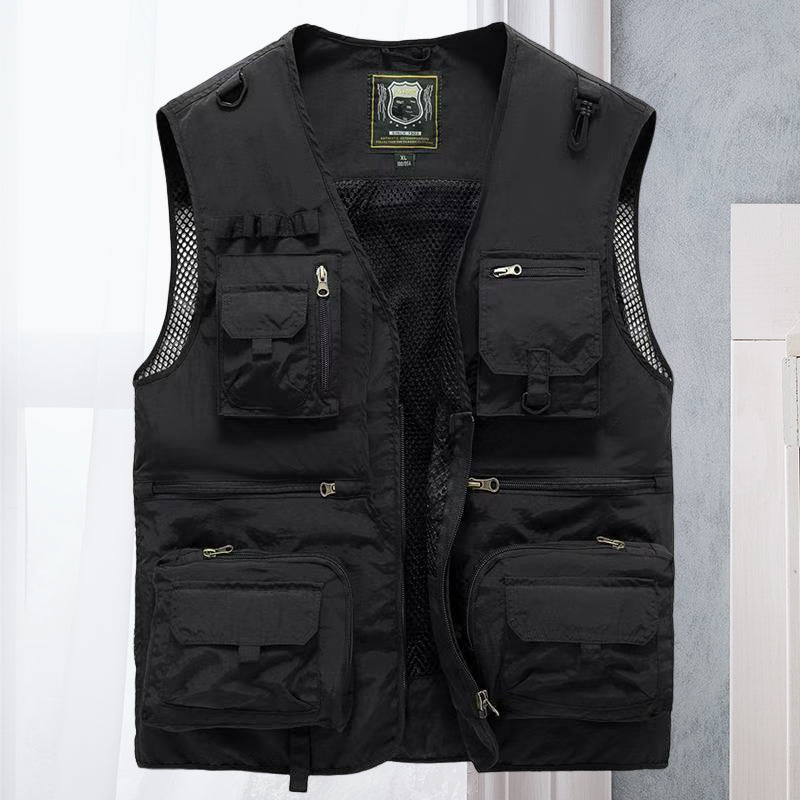 Gilet Homme Léger Multi-Poches – Idéal Randonnée, Pêche, Voyages