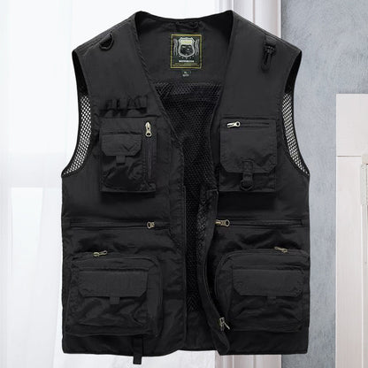 Gilet Homme Léger Multi-Poches – Idéal Randonnée, Pêche, Voyages