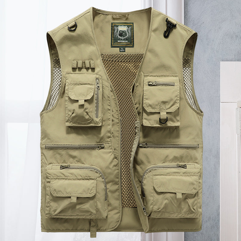 Gilet Homme Léger Multi-Poches – Idéal Randonnée, Pêche, Voyages