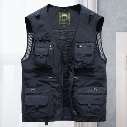 Gilet Homme Léger Multi-Poches – Idéal Randonnée, Pêche, Voyages