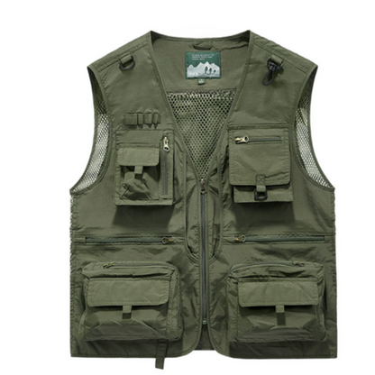 Gilet Homme Léger Multi-Poches – Idéal Randonnée, Pêche, Voyages