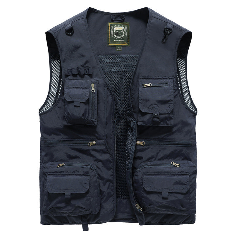 Gilet Homme Léger Multi-Poches – Idéal Randonnée, Pêche, Voyages