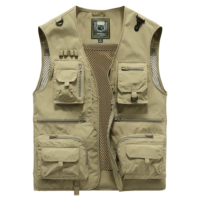 Gilet Homme Léger Multi-Poches – Idéal Randonnée, Pêche, Voyages