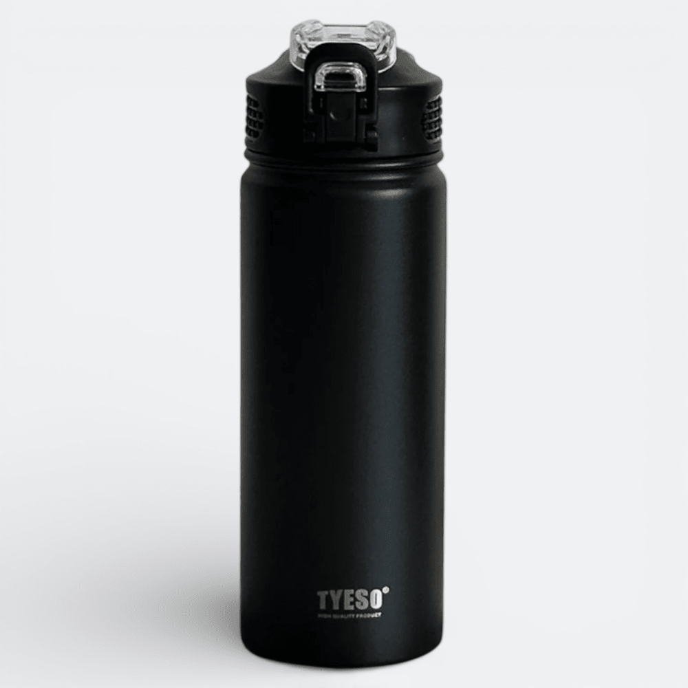 Gourde Isotherme avec Paille Intégrée Noir Profond - | AïtaVia