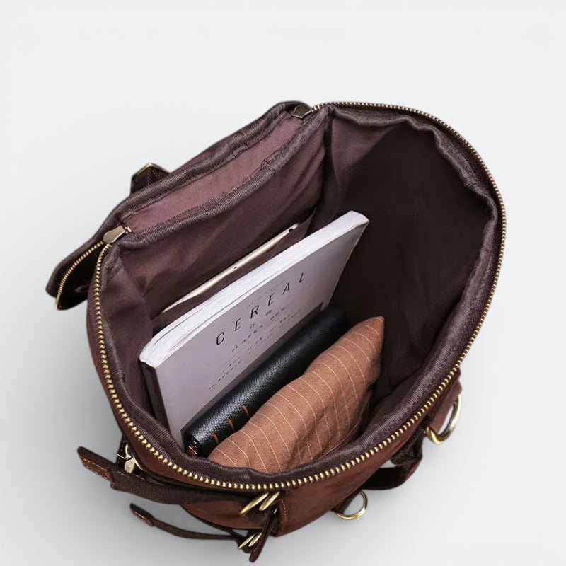 Grand Sac à Dos Cuir Homme Brun Acajou - | AïtaVia