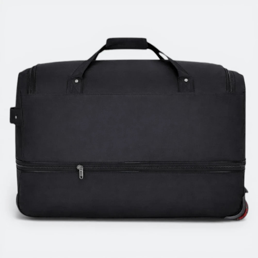 Grand Sac de Voyage a Roulette Brun Patiné - | AïtaVia