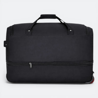 Grand Sac de Voyage a Roulette Brun Patiné - | AïtaVia