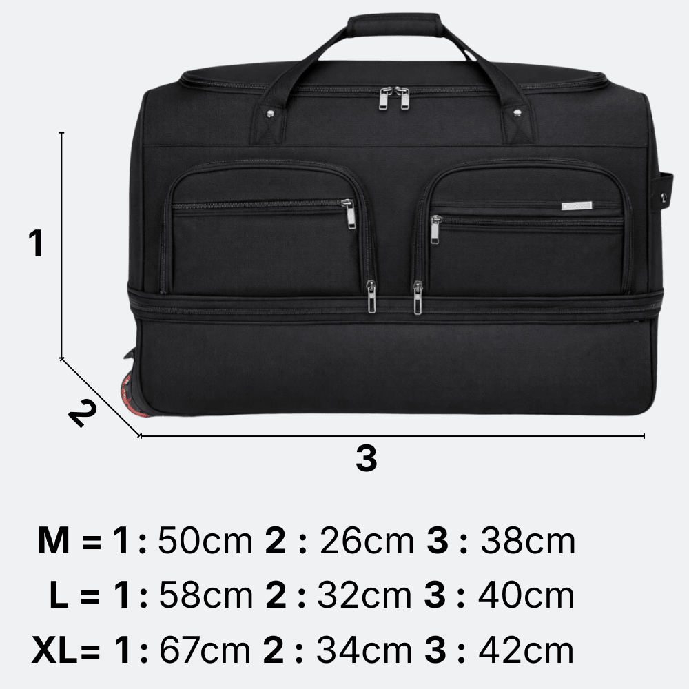 Grand Sac de Voyage a Roulette Brun Patiné - | AïtaVia