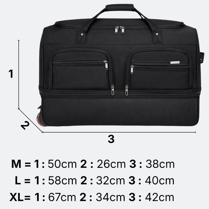 Grand Sac de Voyage a Roulette Brun Patiné - | AïtaVia