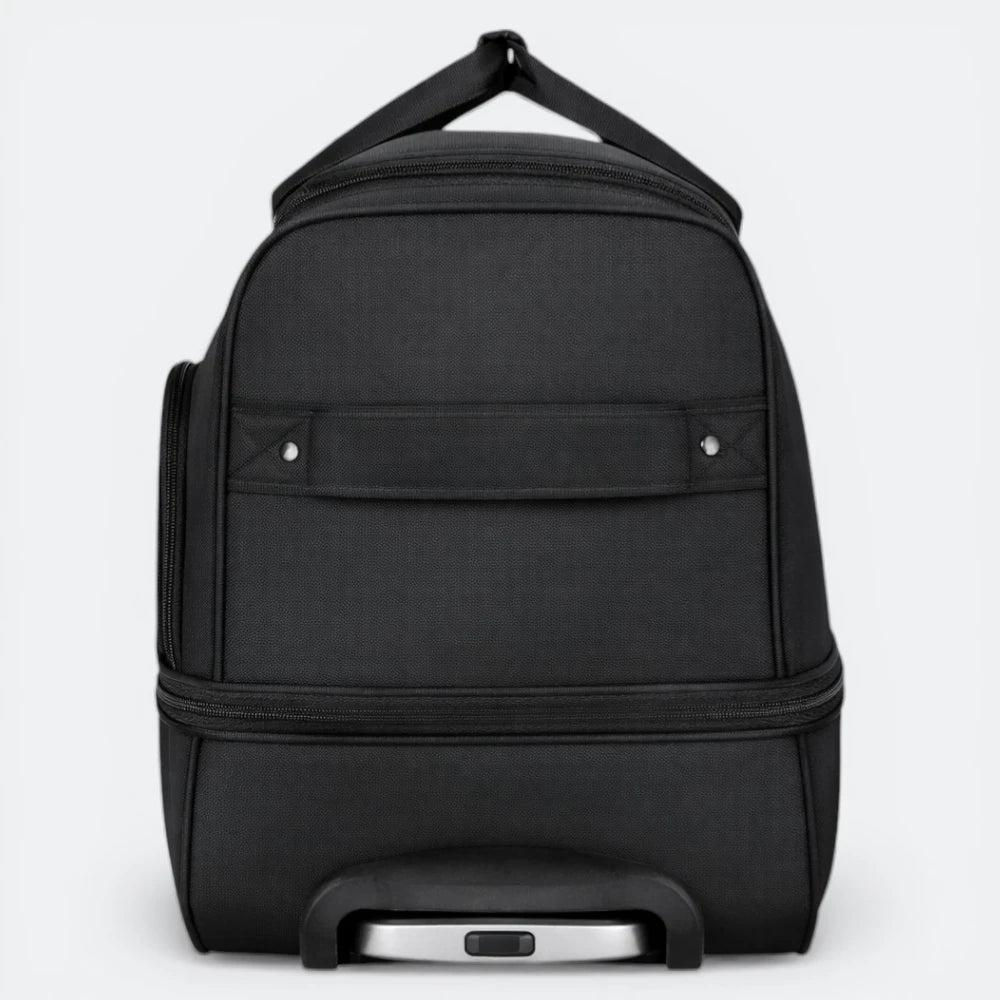 Grand Sac de Voyage a Roulette Brun Patiné - | AïtaVia