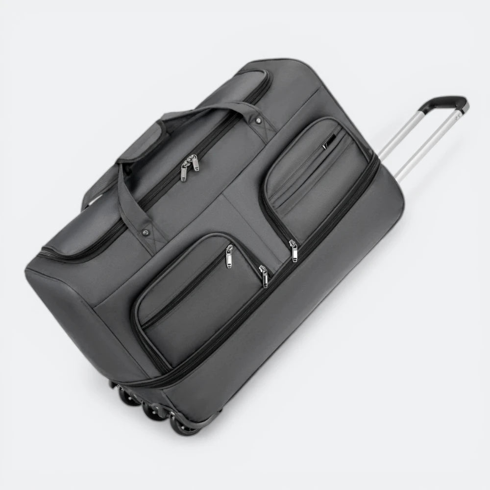 Grand Sac de Voyage a Roulette Gris Taupe - | AïtaVia