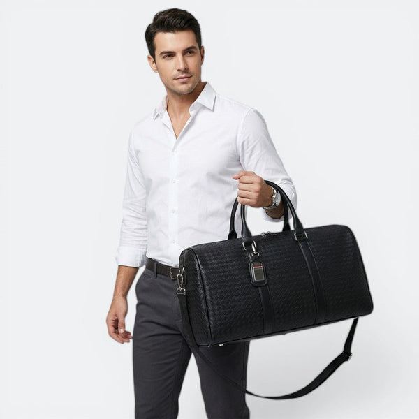 Grand Sac de Voyage Cuir Homme Noir - | AïtaVia