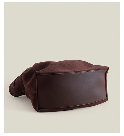 Grand Sac à Main en Cuir Suède Femme Élégant