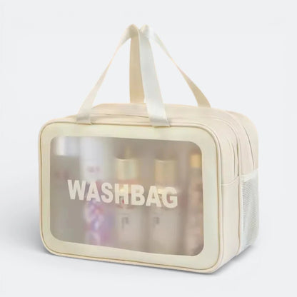 Grande Trousse de Toilette Transparente Beige Ivoire - | AïtaVia