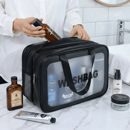 Grande Trousse de Toilette Transparente Bleu Lagune - | AïtaVia