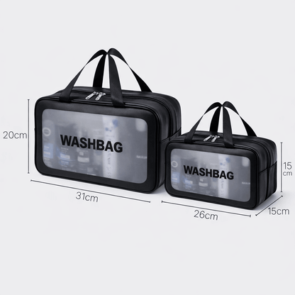 Grande Trousse de Toilette Transparente Bleu Lagune - | AïtaVia