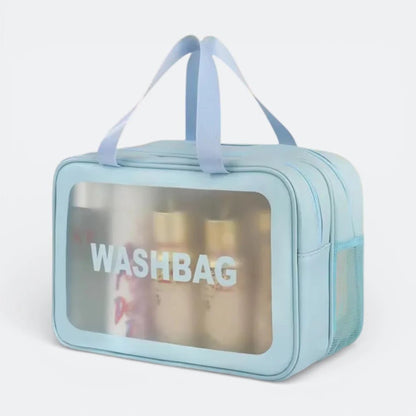 Grande Trousse de Toilette Transparente Bleu Lagune - | AïtaVia