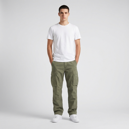 Pantalon cargo homme décontracté à taille ajustable