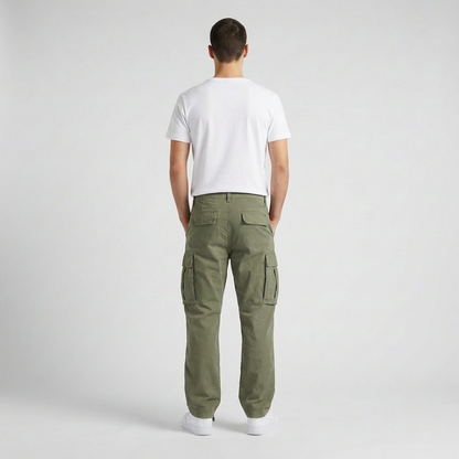 Pantalon cargo homme décontracté à taille ajustable