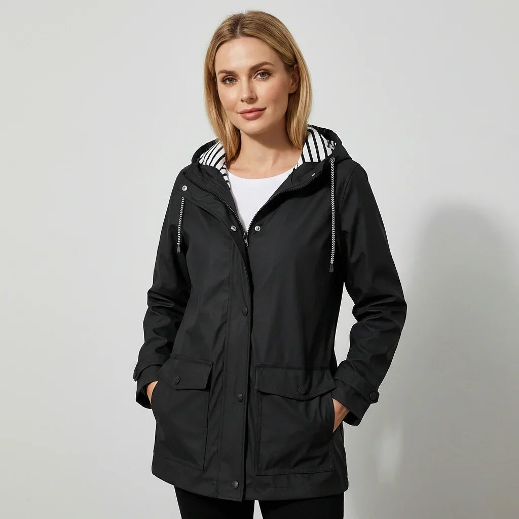Veste imperméable femme coupe-vent à capuche réglable