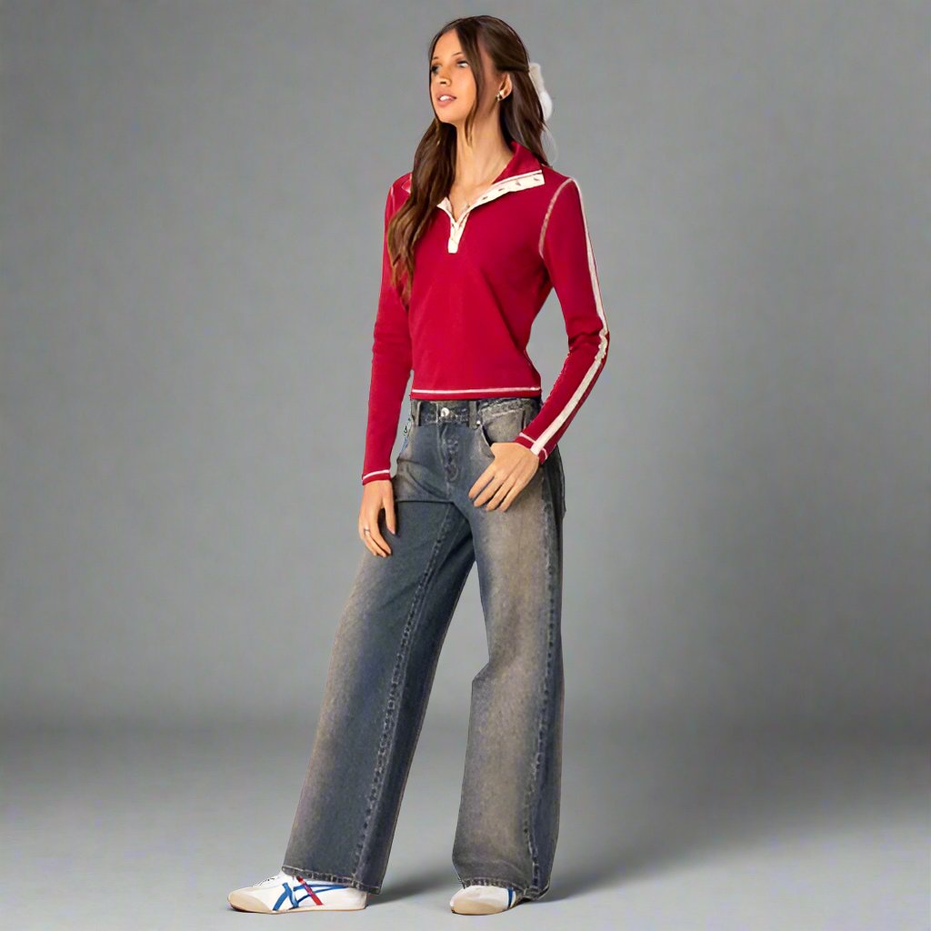 Jean Taille Basse pour Femme – Confort Stretch & Style Tendance Y2K