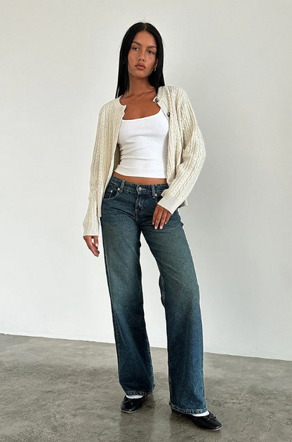 Jean Taille Basse pour Femme – Confort Stretch & Style Tendance Y2K