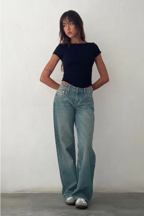Jean Taille Basse pour Femme – Confort Stretch & Style Tendance Y2K