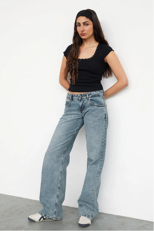 Jean Taille Basse pour Femme – Confort Stretch & Style Tendance Y2K