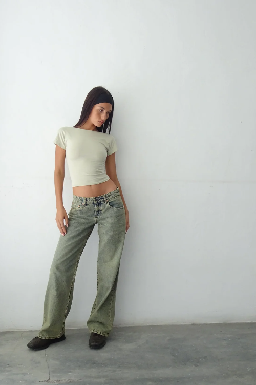 Jean Taille Basse pour Femme – Confort Stretch & Style Tendance Y2K