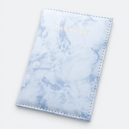Joli Protège Passeport Marbre Bleu - | AïtaVia