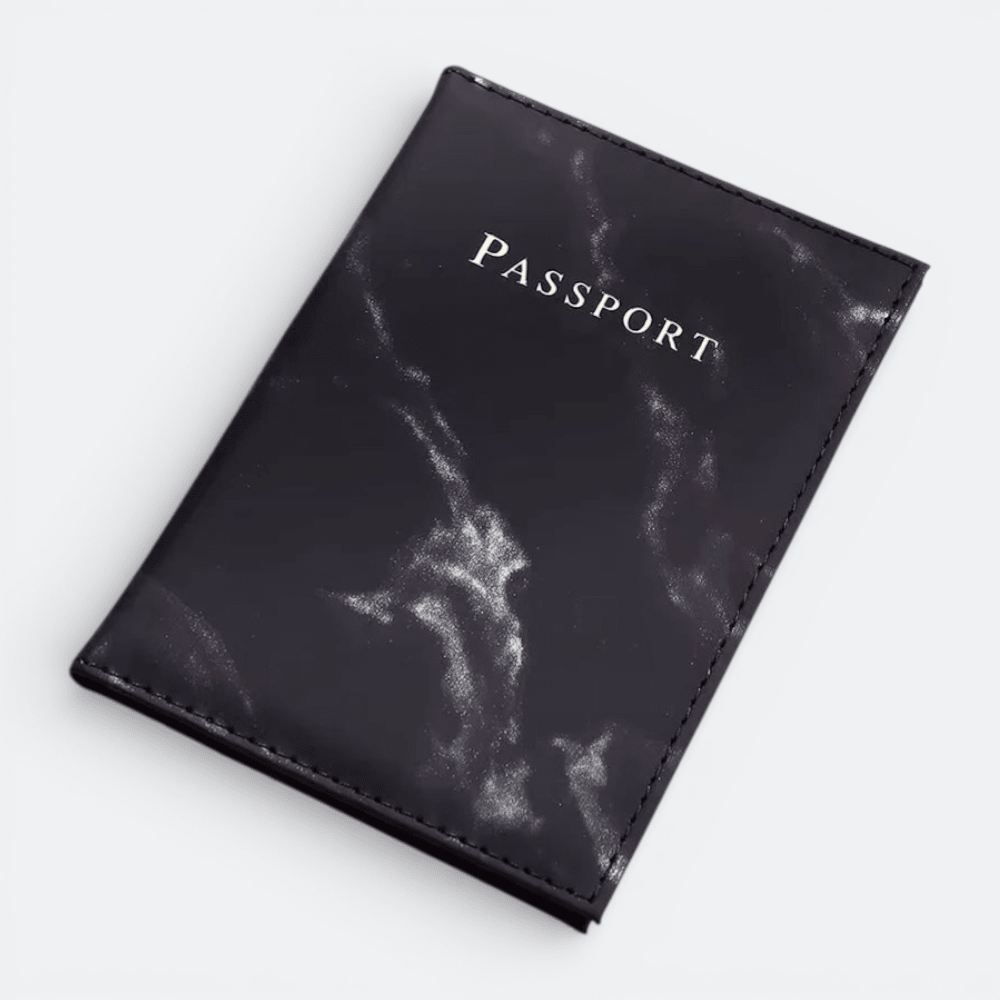 Joli Protège Passeport Marbre Noir - | AïtaVia