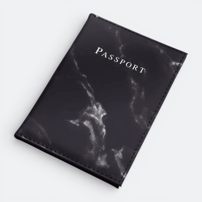 Joli Protège Passeport Marbre Noir - | AïtaVia
