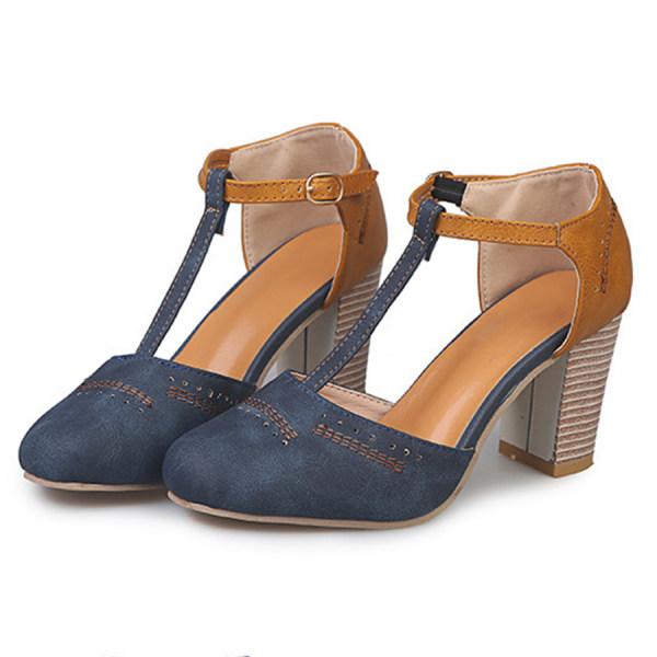 Escarpins femme en cuir à talon modéré, confortables et stables