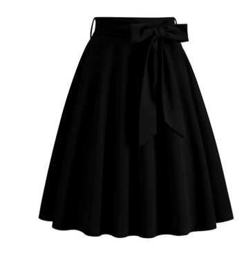 Jupe Midi A-Line Élégante pour Femme : Taille Haute, Nœud Latéral Chic & Silhouette Flatteuse