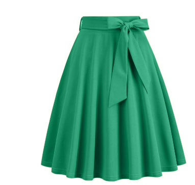 Jupe Midi A-Line Élégante pour Femme : Taille Haute, Nœud Latéral Chic & Silhouette Flatteuse