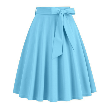 Jupe Midi A-Line Élégante pour Femme : Taille Haute, Nœud Latéral Chic & Silhouette Flatteuse