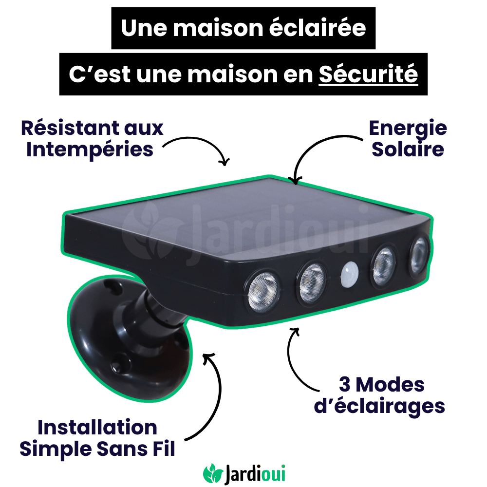 Lampe Solaire Extérieure - Détecteur Mouvement - Puissante