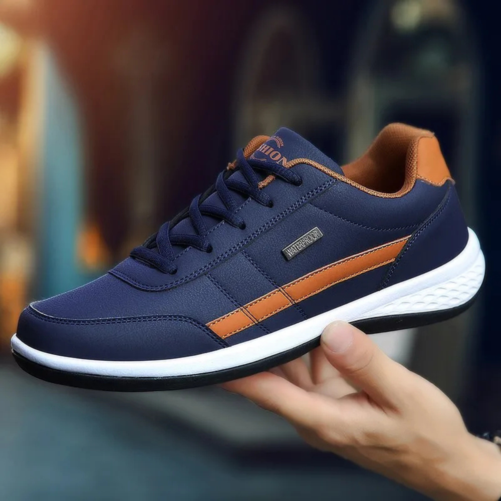 Baskets homme en cuir à lacets, confortables et respirantes