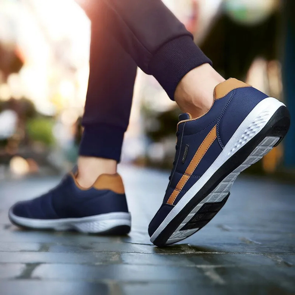 Baskets homme en cuir à lacets, confortables et respirantes
