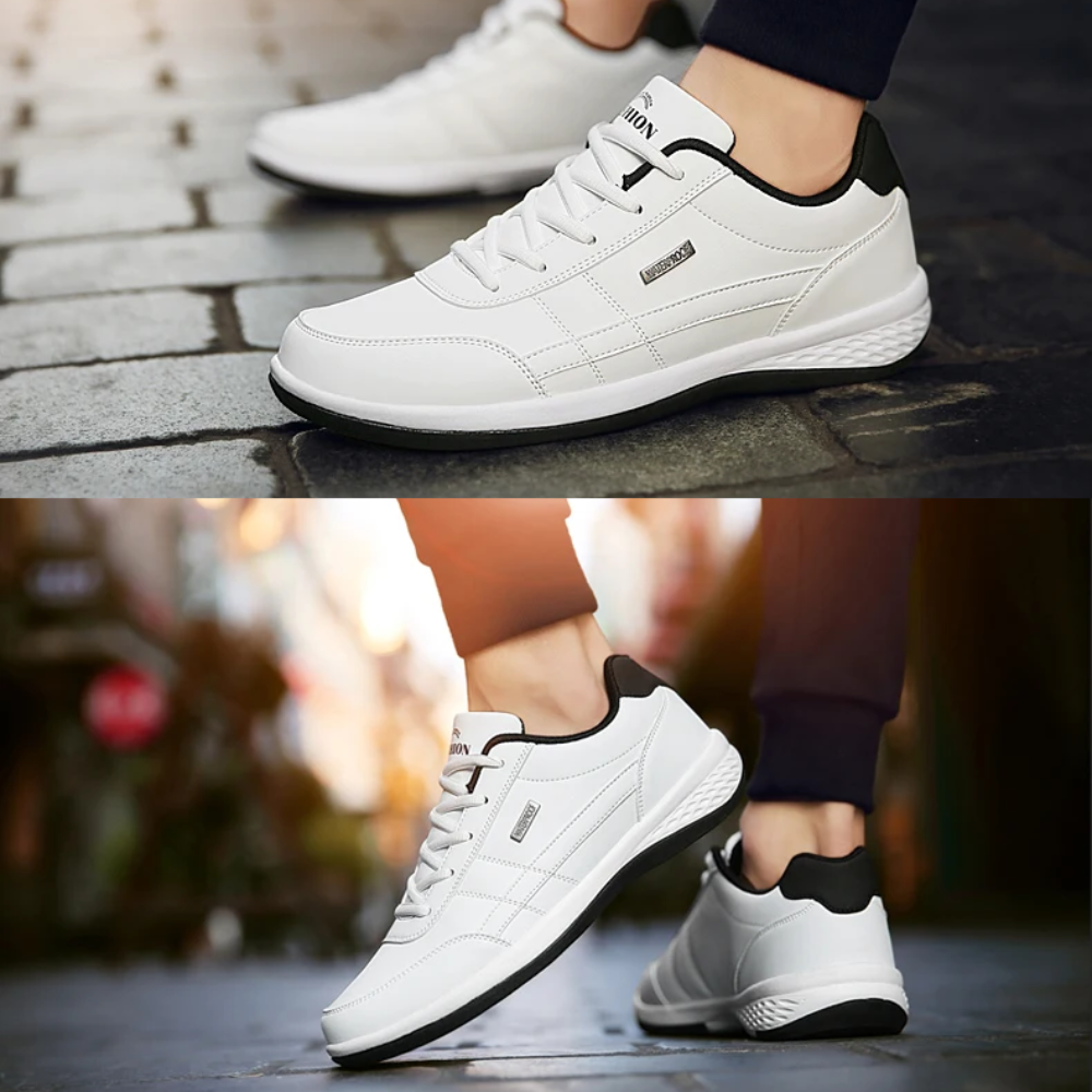 Baskets homme en cuir à lacets, confortables et respirantes