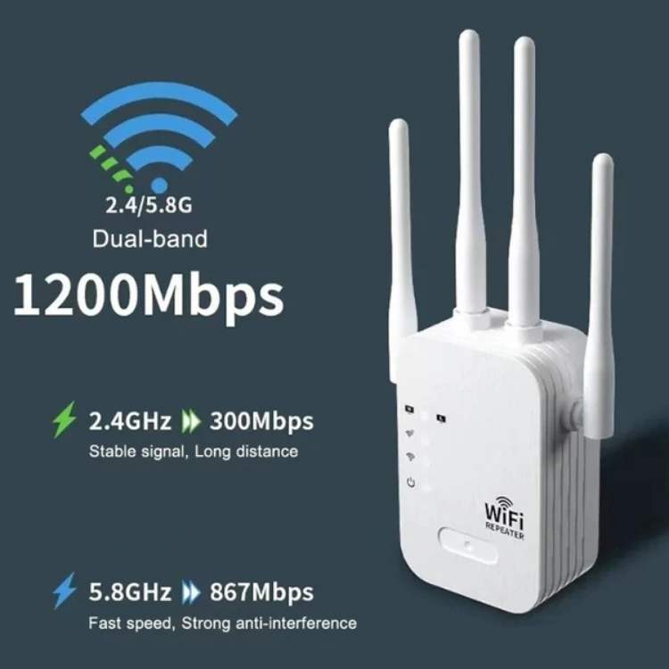 Répéteur WiFi extérieur double bande 2,4 et 5 GHz longue portée